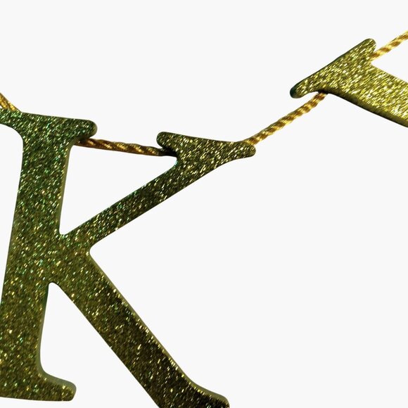 Lucky St Patricks Day Garland 38 In Green Glitter Shamrocks Luck of Irish - Picture 9 of 12